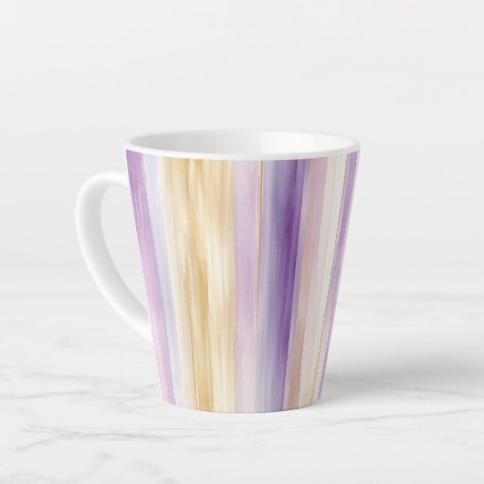 Tasse Latte Déversoir de mariage aux rayures d'iris crème viol (Angle gauche)