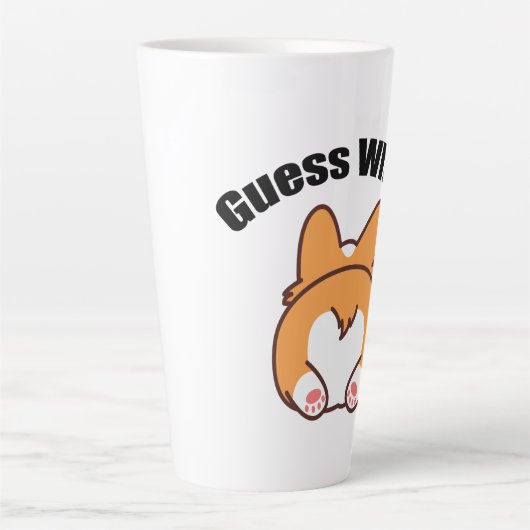 Tasse Latte Devinez quel Humour Corgi Butt (Devant)
