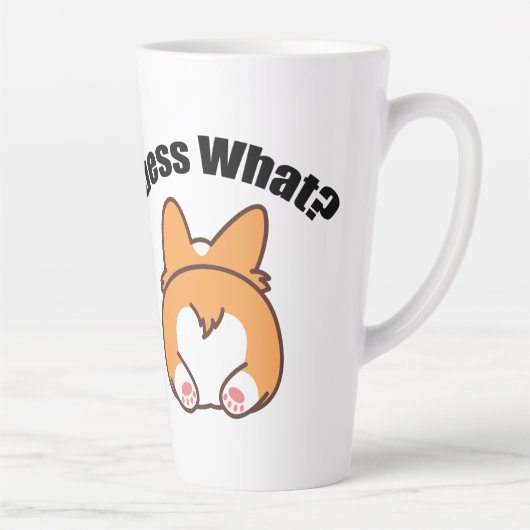 Tasse Latte Devinez quel Humour Corgi Butt (Droite)