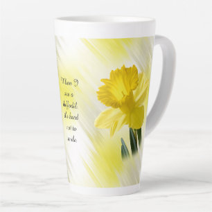 Tasse Latte Devis :  "Quand je vois une jonquille..."  Photo f
