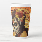 Tasse Latte Dia De Los Muertos Throw Pillow (Devant)