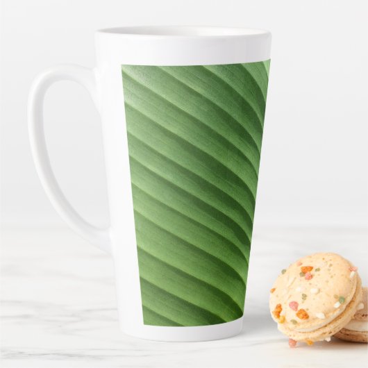 Tasse Latte Diagonale verte feuille (En situation)