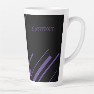 Tasse Latte Diagonales - Violet et Noir