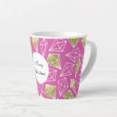 Tasse Latte Diamants d'or rose Noël (Angle droit)