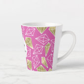 Tasse Latte Diamants d'or rose Noël (Droite)