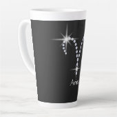 Tasse Latte Diamants scintillants Symbole du Bélier  (Angle gauche)