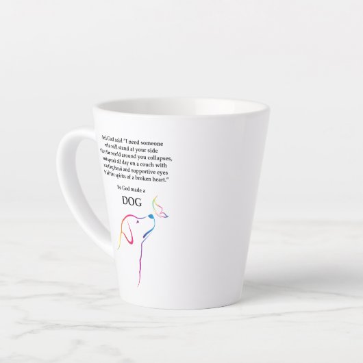 Tasse Latte Dieu a fait un chien (Angle gauche)