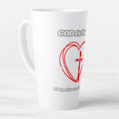 Tasse Latte Dieu Est Amour. (Angle gauche)