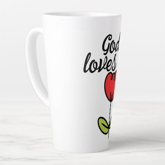 Tasse Latte Dieu m'aime (Angle gauche)