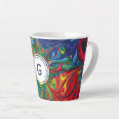 Tasse Latte DIEU RÉFUGE FORCE Monogramme Abstrait Personnalisé (Angle droit)
