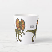 Tasse Latte Dilophosaurus dessin animé (Devant)