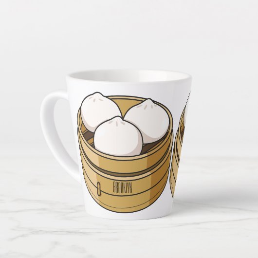 Tasse Latte Dim sum dessin animé (Angle gauche)