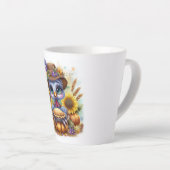 Tasse Latte Dinde de l'automne mignonne (Angle droit)