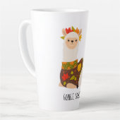 Tasse Latte Dinde de Thanksgiving drôle de lama (Angle gauche)