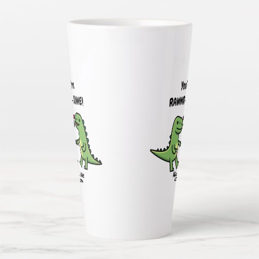 Tasse Latte Dinosaure Valentines (Devant)
