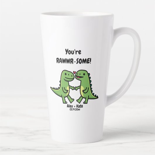 Tasse Latte Dinosaure Valentines (Droite)