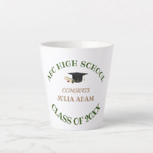Tasse Latte Diplômé du lycée typographie moderne senior