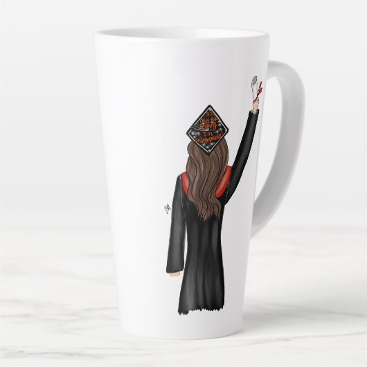 Tasse Latte Diplômé titulaire d'un diplôme Illustration (Angle droit)