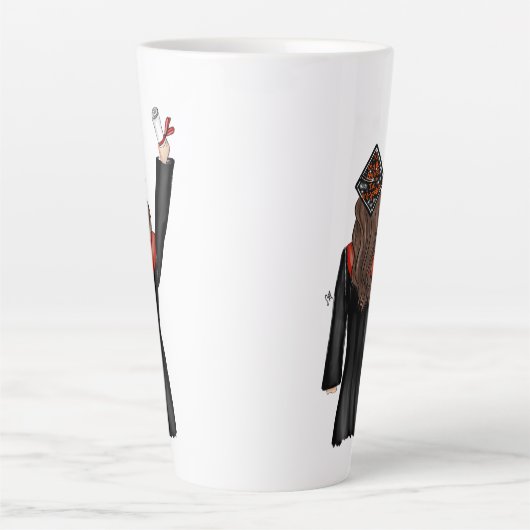 Tasse Latte Diplômé titulaire d'un diplôme Illustration (Devant)