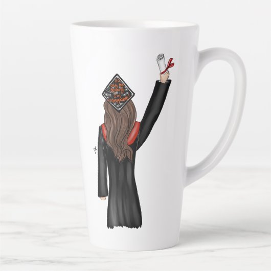 Tasse Latte Diplômé titulaire d'un diplôme Illustration (Droite)