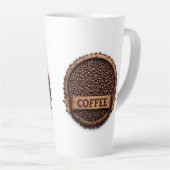 Tasse Latte Disposition circulaire de grains de café (Angle droit)