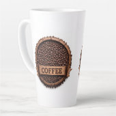 Tasse Latte Disposition circulaire de grains de café (Angle gauche)