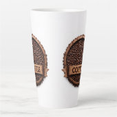 Tasse Latte Disposition circulaire de grains de café (Devant)