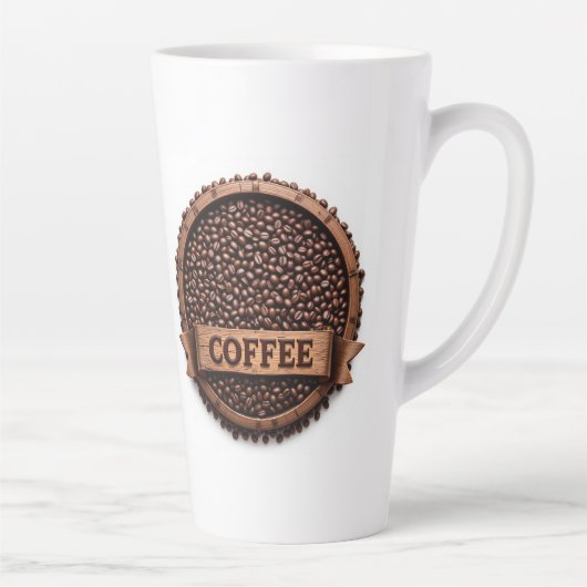 Tasse Latte Disposition circulaire de grains de café (Droite)