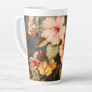 Tasse Latte Disposition florale vintage vibrante