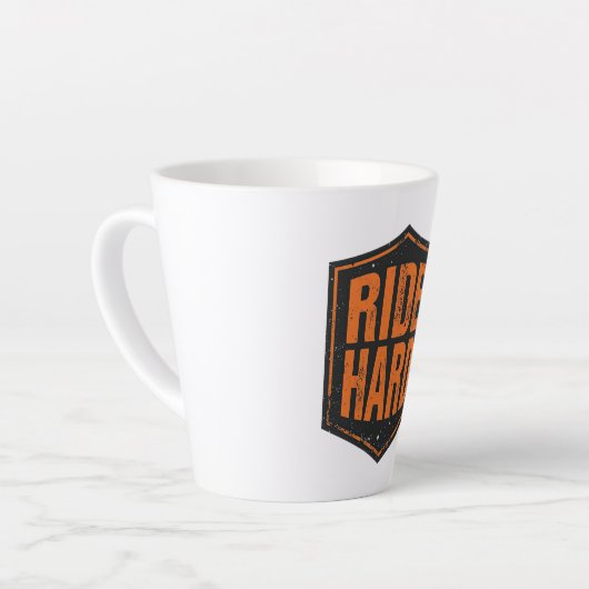Tasse Latte Distressed Orange "Ride Hard" Patch (Angle gauche)