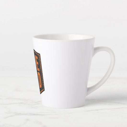 Tasse Latte Distressed Orange "Ride Hard" Patch (Droite)