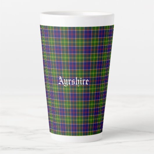 Tasse Latte District de Tartan (Devant)