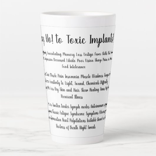 Tasse Latte Dites non aux implants toxiques de la coagulation (Devant)