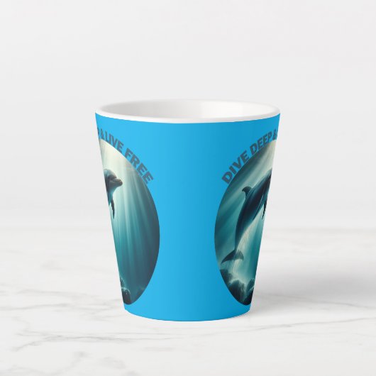 Tasse Latte Dive Deep Live Dolphin gratuit (Devant)