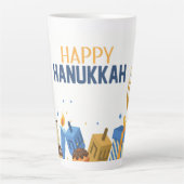 Tasse Latte Divertissement joyeux Hanoukka (Devant)