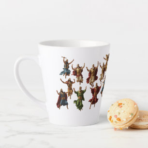 Tasse Latte Dix seigneurs sautant le vecteur des Dix Commandem