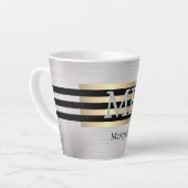 Tasse Latte do-it-yourself Monogramme & Nom, Yel Gold brossé a (Angle gauche)
