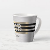 Tasse Latte do-it-yourself Monogramme & Nom, Yel Gold brossé a (Angle droit)