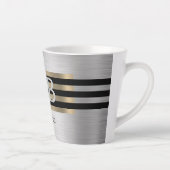 Tasse Latte do-it-yourself Monogramme & Nom, Yel Gold brossé a (Droite)