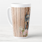 Tasse Latte Doberman & Fleurs à l'aquarelle (Angle gauche)