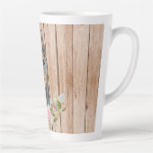 Tasse Latte Doberman & Fleurs à l'aquarelle (Droite)
