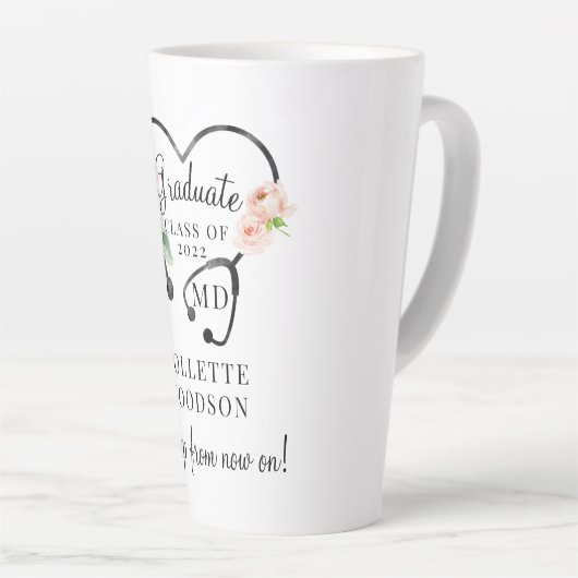 Tasse Latte Docteur en stéthoscope MD Gradué (Angle droit)