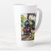 Tasse Latte Dog Greeting steam train (Angle droit)