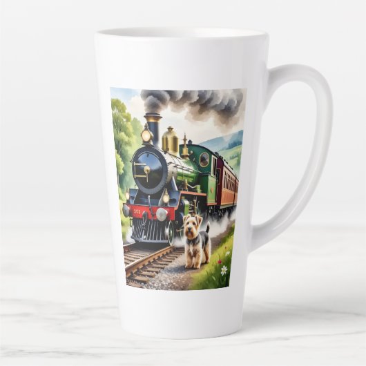 Tasse Latte Dog Greeting steam train (Droite)