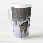 Tasse Latte Dog Sledding à Québec, Canada (Angle gauche)