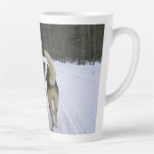 Tasse Latte Dog Sledding à Québec, Canada (Droite)