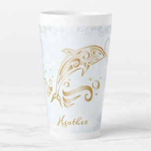 Tasse Latte Dolphin d'or Bouge de latte personnalisée