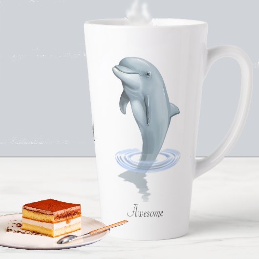 Tasse Latte Dolphin mou, script et monogramme