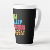Tasse Latte Don de chien| Manger - Dormir - Doberman - Répéter (Angle droit)