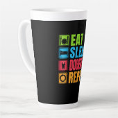 Tasse Latte Don de chien| Manger - Dormir - Doberman - Répéter (Angle gauche)